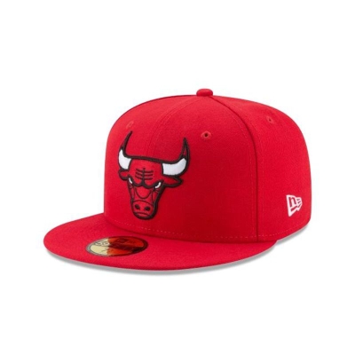 Red Chicago Bulls Hat - New Era NBA Team Color 59FIFTY Fitted Caps USA7083521